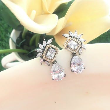 Crystal Pear Drop Earrings Zayn Luxury Jewellery